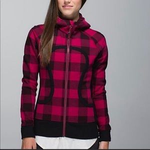 Lululemon RARE plaid scuba hoody sweatshirt size 2